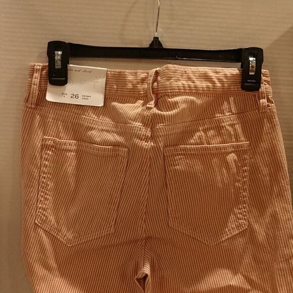 Loft Skinny Size 26 Crop Raw Hem Capri / Ankle Pants Side Slit - Picture 7 of 8